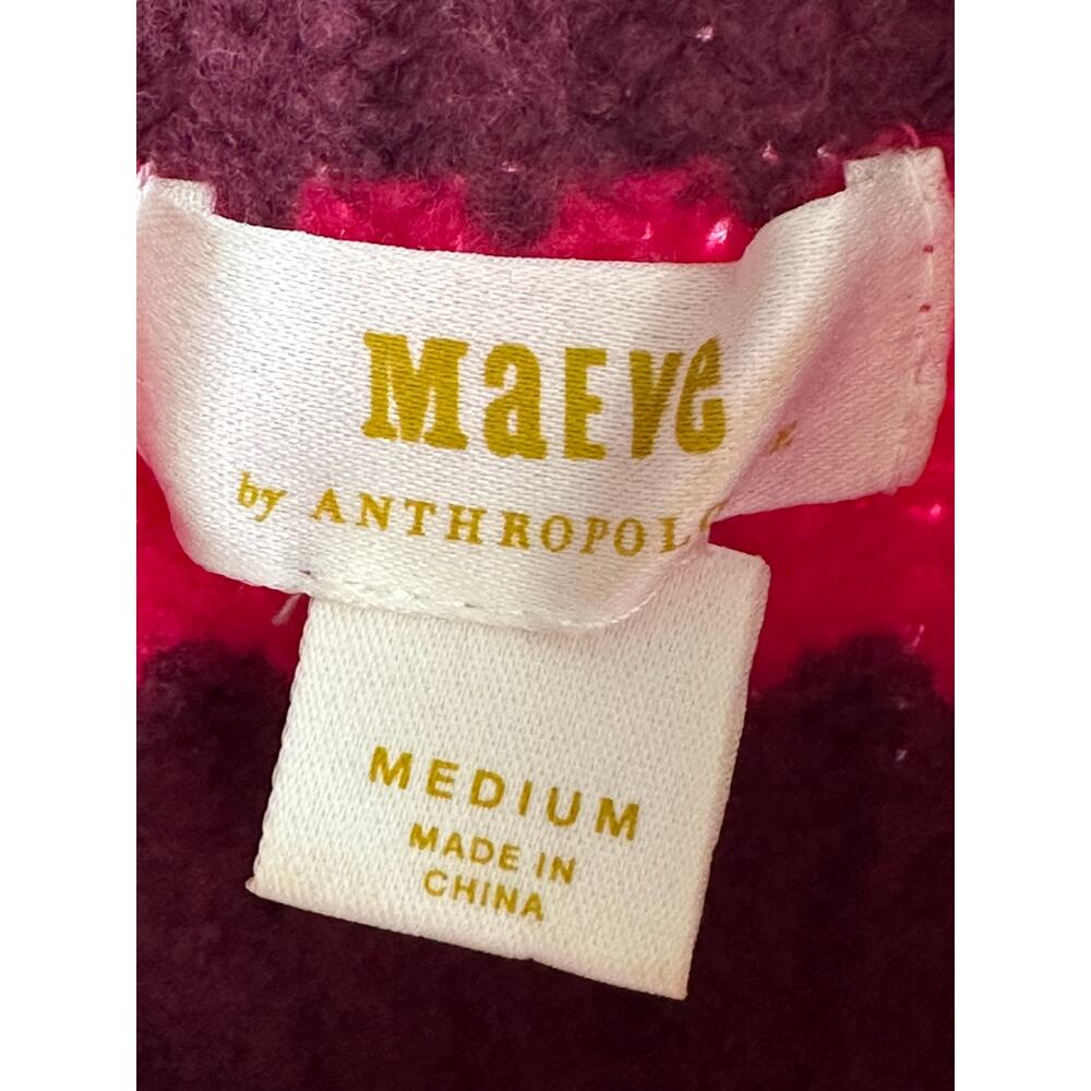 Maeve by Anthropologie Striped Yak Blend Sweater – Pink & Brown | Size Medium - Picture 7 of 9